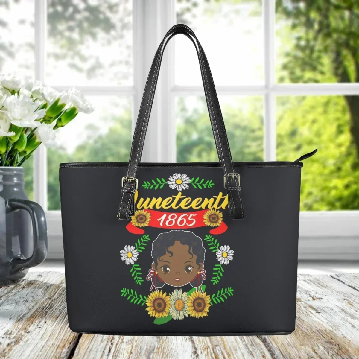 Interior Design History - Bolso de Hombro Casual de Cuero